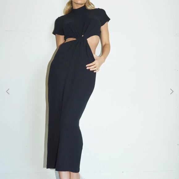 NWOT LNA Neo Sweater Dress In Black (small flaw) - Picture 3 of 11